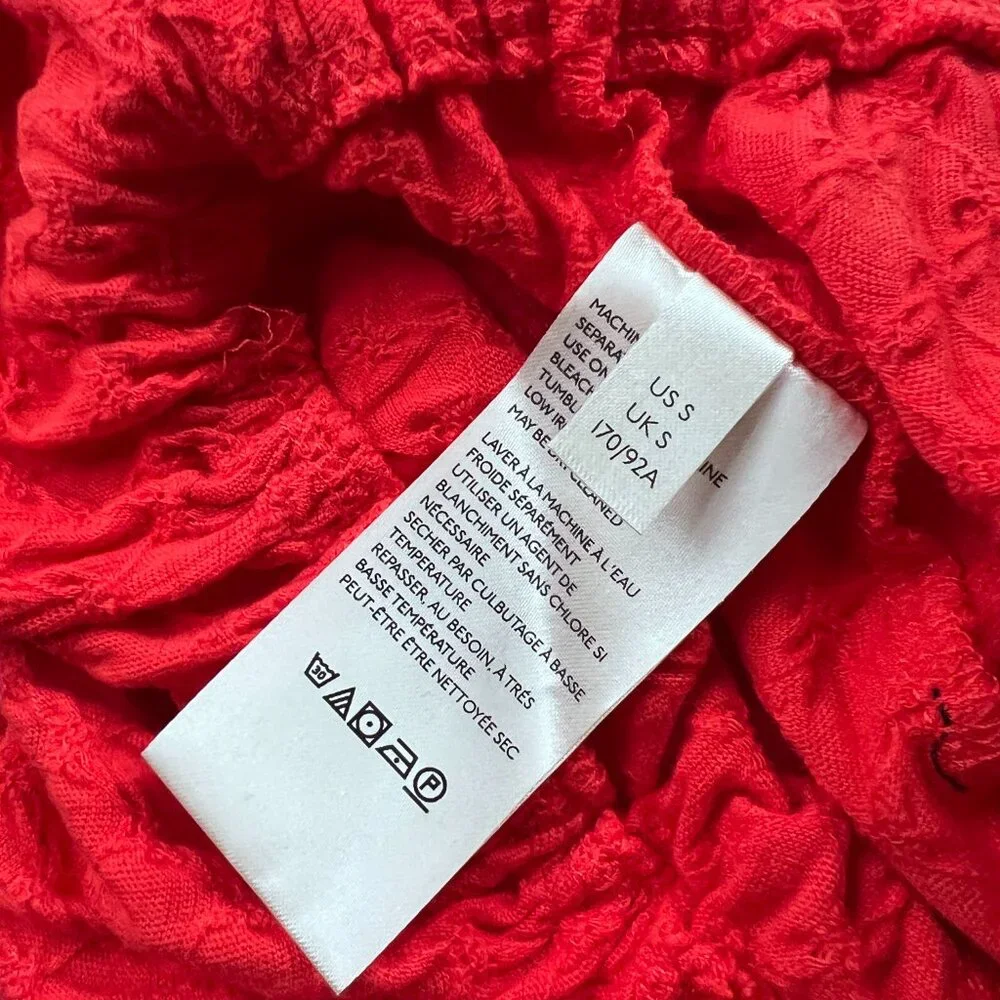 Free People Ladybug Long Sleeve Boho Top Flambe Red Cropped Womens Small